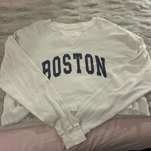 White Boston Ribbed Long Sleeve